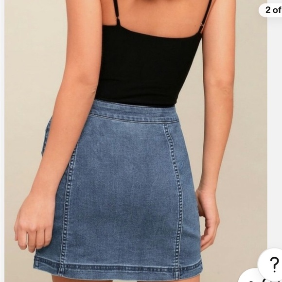 Free People Denim Button-Up Skirt - Picture 3 of 5